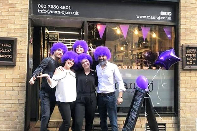Purple wigs being worn on Purple Day