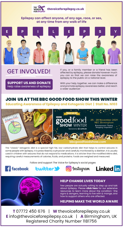 Join The Voice For Epilepsy at the 2021 BBC Good Food Show