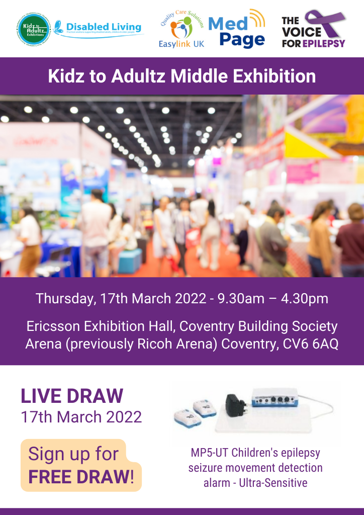 Kidz to Adultz Middle Exhibition visit The Voice For Epilepsy stall