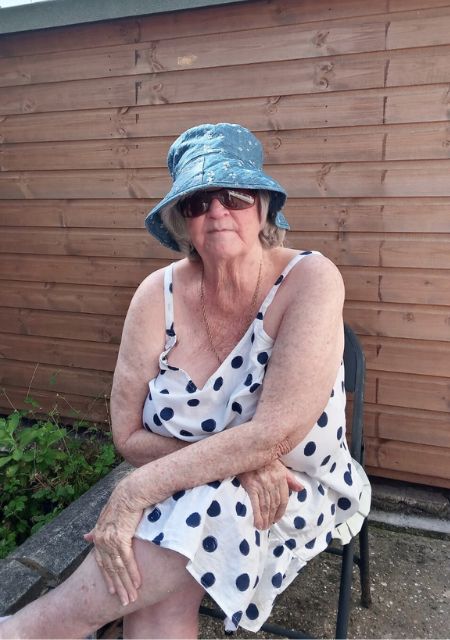 Kathleen enjoying the sun. Seizures in elderly people.