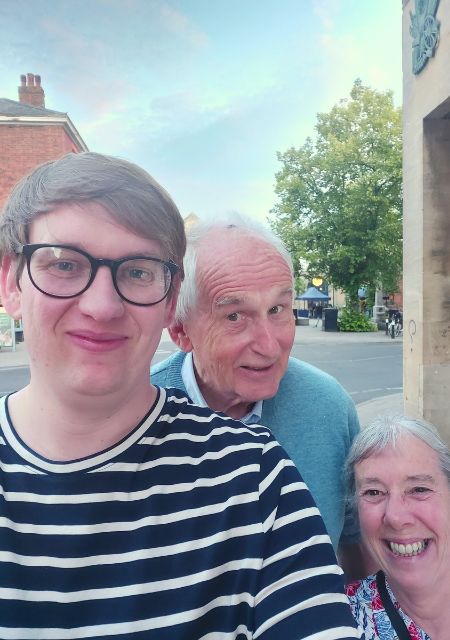 James and his parents