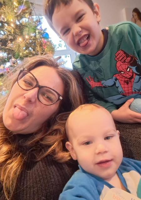 Anna Thornton and her two children