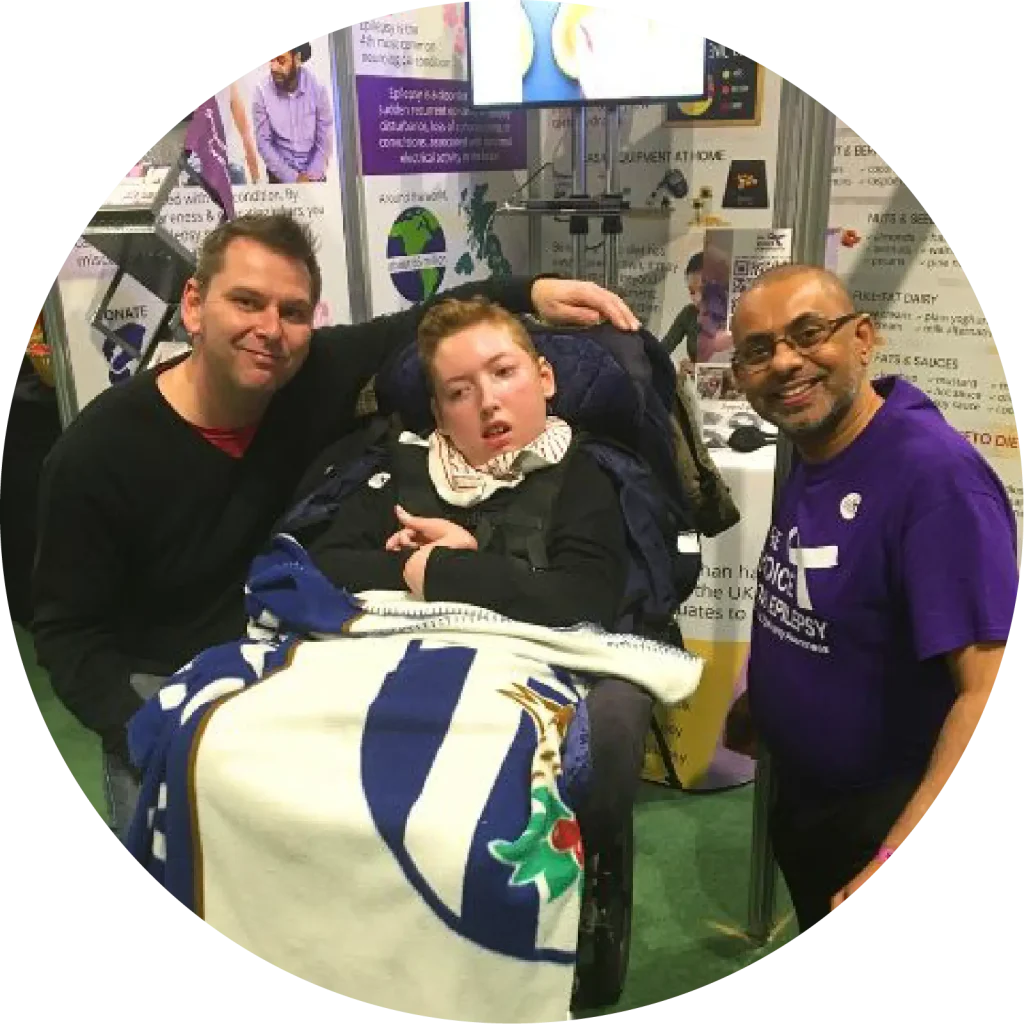 The Voice For Epilepsy supporters visiting young person with epilepsy, showing community care and support for those living with the condition