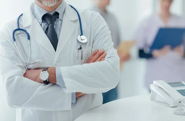 Medical professional with stethoscope representing an epileptologist specialist