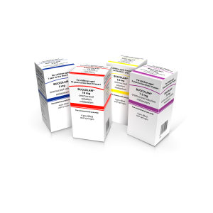 Buccolam buccal midazolam medication boxes showing different dosages for emergency epilepsy seizure treatment