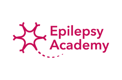 Epilepsy Academy logo featuring brain neural network design for epilepsy education and training programs