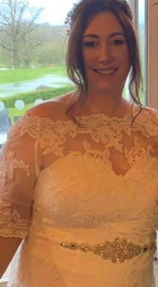 Michelle Hackett on her wedding day, showing life continues with epilepsy